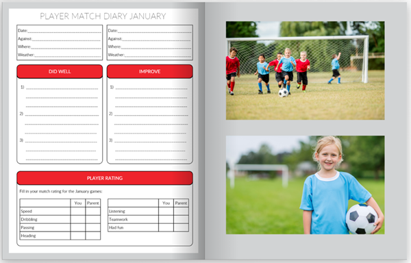 Picture of Football Academy Match Day or Training Diary